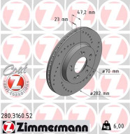 280.3160.52 Brzdový kotúč SPORT BRAKE DISC COAT Z ZIMMERMANN