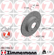 280.3186.52 Brzdový kotúč SPORT BRAKE DISC COAT Z ZIMMERMANN