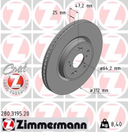 280.3195.20 Brzdový kotúč COAT Z ZIMMERMANN