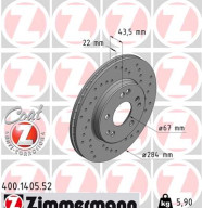 400.1405.52 Brzdový kotúč SPORT BRAKE DISC COAT Z ZIMMERMANN