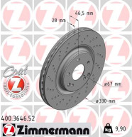 400.3646.52 Brzdový kotúč SPORT BRAKE DISC COAT Z ZIMMERMANN