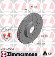 430.1495.52 Brzdový kotúč SPORT BRAKE DISC COAT Z ZIMMERMANN