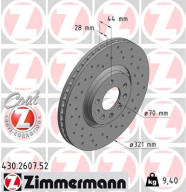 430.2607.52 Brzdový kotúč SPORT BRAKE DISC COAT Z ZIMMERMANN