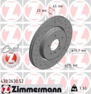 430.2630.52 Brzdový kotúč SPORT BRAKE DISC COAT Z ZIMMERMANN