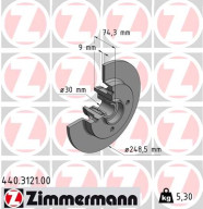 440.3121.00 Brzdový kotúč ZIMMERMANN