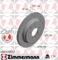 450.5209.52 Brzdový kotúč SPORT BRAKE DISC COAT Z ZIMMERMANN