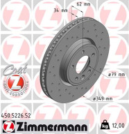 450.5226.52 Brzdový kotúč SPORT BRAKE DISC COAT Z ZIMMERMANN