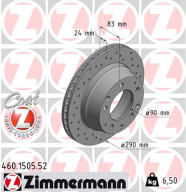 460.1505.52 Brzdový kotúč SPORT BRAKE DISC COAT Z ZIMMERMANN