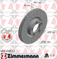 460.4506.52 Brzdový kotúč SPORT BRAKE DISC COAT Z ZIMMERMANN