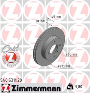 540.5311.20 Brzdový kotúč COAT Z ZIMMERMANN