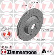 550.5601.52 Brzdový kotúč SPORT BRAKE DISC COAT Z ZIMMERMANN