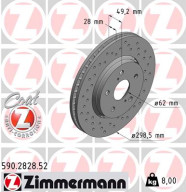 590.2828.52 Brzdový kotúč SPORT BRAKE DISC COAT Z ZIMMERMANN