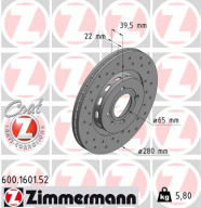 600.1601.52 Brzdový kotúč SPORT BRAKE DISC COAT Z ZIMMERMANN