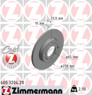 600.3204.20 Brzdový kotúč COAT Z ZIMMERMANN