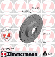 600.3212.52 Brzdový kotúč SPORT BRAKE DISC COAT Z ZIMMERMANN