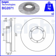 BG2071 Brzdový kotúč DELPHI