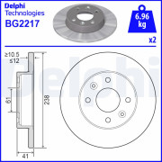 BG2217 Brzdový kotúč DELPHI