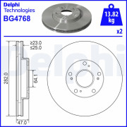 BG4768 Brzdový kotúč DELPHI