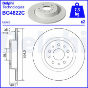 BG4822C Brzdový kotúč DELPHI