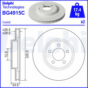 BG4915C Brzdový kotúč DELPHI