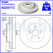 BG5017C Brzdový kotúč DELPHI