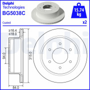 BG5038C Brzdový kotúč DELPHI