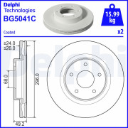 BG5041C Brzdový kotúč DELPHI