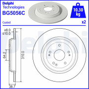 BG5056C Brzdový kotúč DELPHI