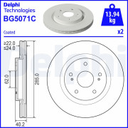 BG5071C Brzdový kotúč DELPHI