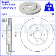 BG5122C Brzdový kotúč DELPHI