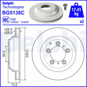 BG5138C Brzdový kotúč DELPHI