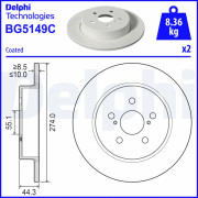 BG5149C Brzdový kotúč DELPHI