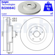 BG9084C Brzdový kotúč DELPHI