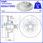 BG9411RSC Brzdový kotúč DELPHI