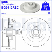 BG9412RSC Brzdový kotúč DELPHI