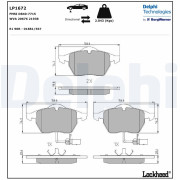 LP1672 Sada brzdových platničiek kotúčovej brzdy DELPHI