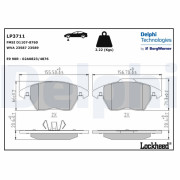 LP3711 Sada brzdových platničiek kotúčovej brzdy DELPHI