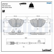 LP3719 Sada brzdových platničiek kotúčovej brzdy DELPHI