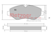 1170040 Sada brzdových platničiek kotúčovej brzdy GREENPARTS METZGER