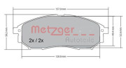 1170101 Sada brzdových platničiek kotúčovej brzdy GREENPARTS METZGER