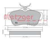 1170192 Sada brzdových platničiek kotúčovej brzdy METZGER