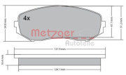 1170357 Sada brzdových platničiek kotúčovej brzdy METZGER