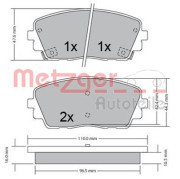 1170361 Sada brzdových platničiek kotúčovej brzdy METZGER