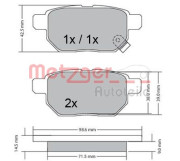 1170444 Sada brzdových platničiek kotúčovej brzdy GREENPARTS METZGER