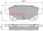 1170909 Sada brzdových platničiek kotúčovej brzdy GREENPARTS METZGER