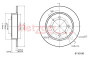 6110186 Brzdový kotúč METZGER