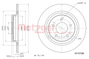 6110198 Brzdový kotúč METZGER