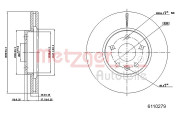 6110279 Brzdový kotúč METZGER