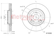 6110393 Brzdový kotúč METZGER