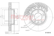 6110518 Brzdový kotúč GREENPARTS METZGER